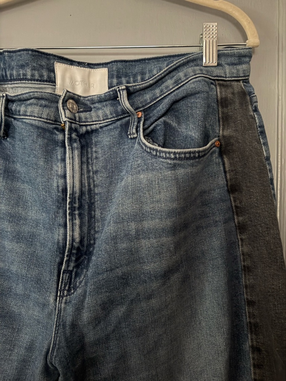 MOTHER Petite Lil Half Pipe Flood Jeans, size 33 - Picture 8 of 12
